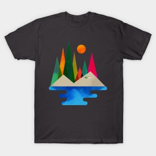 Mountains, forest, lake adventure. T-Shirt